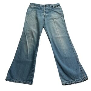 Male Brand Denim Bell Bottom Wide Leg Jeans Men's 30 x 29 Light Wash- VTG, 1970s